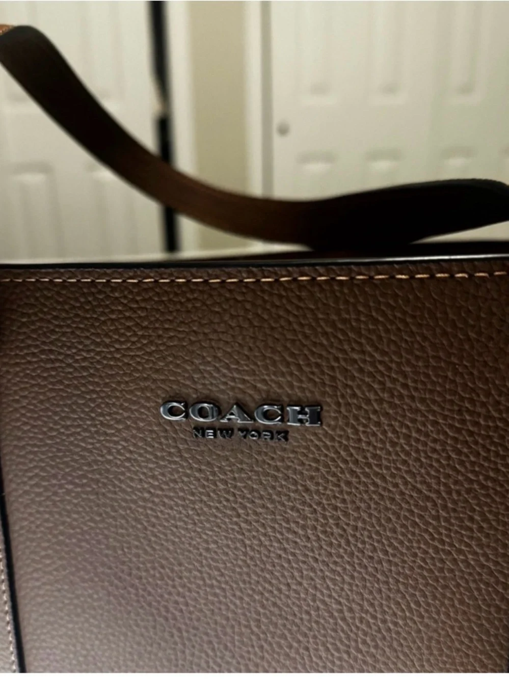 NWT Coach Hudson leather double handle Brown Leather Tote Bag - Picture 3 of 6